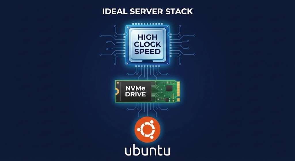 Recommended 2026 VPS hardware requirements for Hytale hosting including NVMe SSD and high frequency CPU