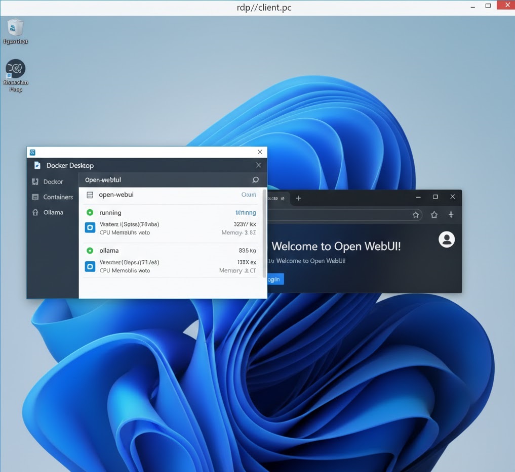 Docker-based AI agent hosting on Free RDP Windows.