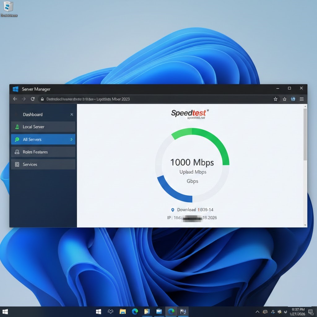 High-speed Windows RDP hosting environment dashboard.