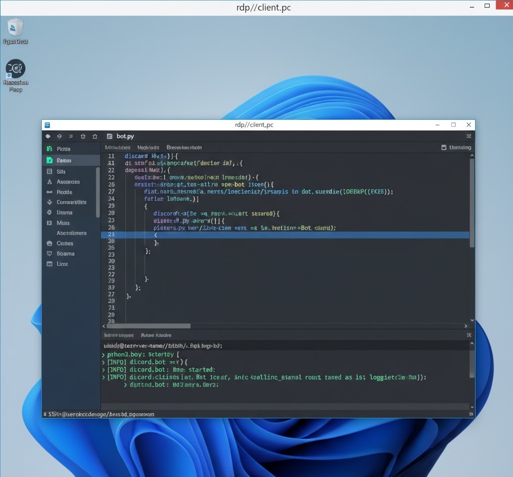 Remote development and hosting of a Python bot on a free VPS.